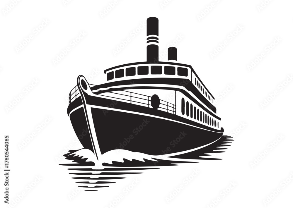 Obraz premium Riverboat icon, Riverboat solid vector