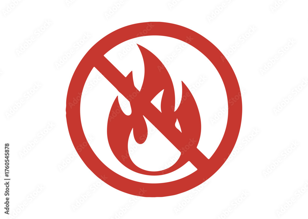 Obraz premium No Fire flame icon, No Fire flame solid vector