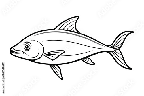 Fish Line Art – Simple Marine Animal Outline Illustration