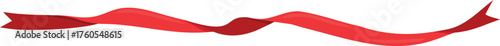 long curly red ribbon elements use for aniversary card , presentation or celebrate card ,Vector design.