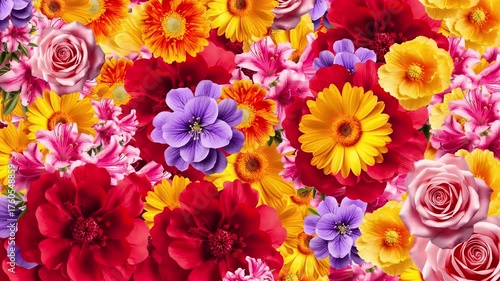 4K Colorful Flowers Animated Background | Vibrant Floral Motion Backdrop in 4K | Dynamic Blooming Flowers Animation | Bright Abstract Floral Moving Background | Modern 4K Animated