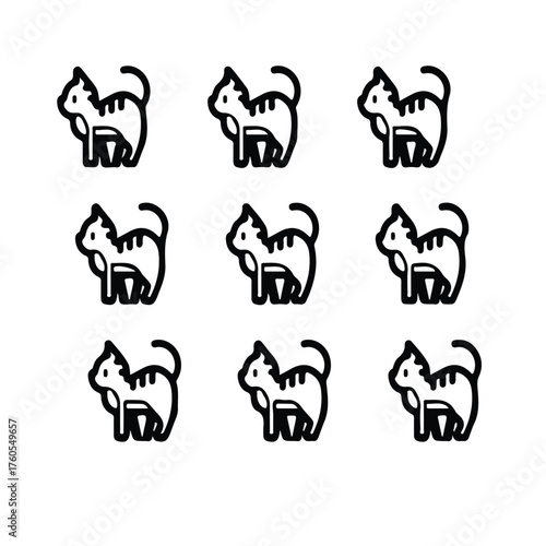 A set of cat icons
