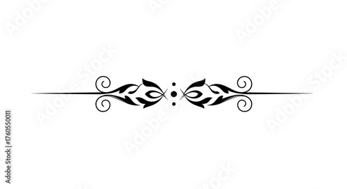 Decorative black floral pattern on white background  