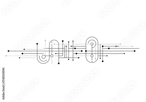 Abstract technology lines connecting nodes in minimalist design  