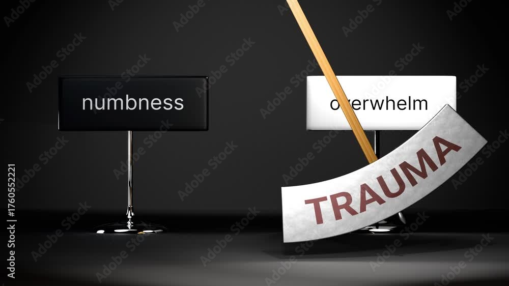 Trauma cycles between numbness and overwhelm. Visualizing a repeated ...
