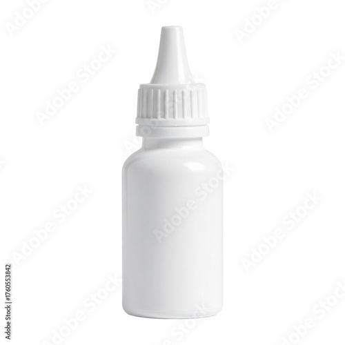PNG Dropper Bottle: A pristine, minimalist image of a single dropper bottle, designed for precise dispensing, offers a clean, versatile representation of healthcare or cosmetic products.