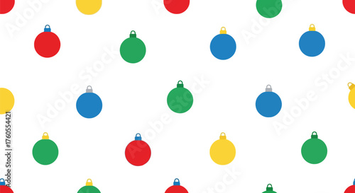 Seamless pattern of colorful christmas baubles festive holiday ornaments vector graphic vector