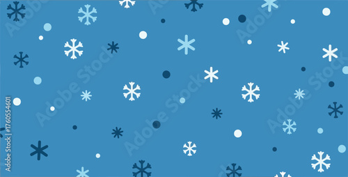 Festive blue snowflake pattern seamless winter holiday design for christmas and new year celebrations vector