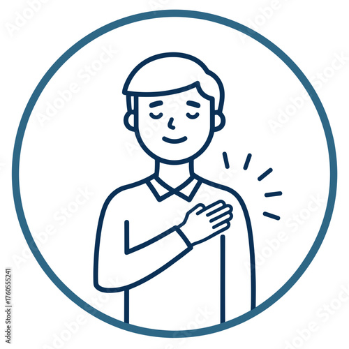 Man touching sore shoulder, concept of shoulder pain and muscle injury. Man suffering from shoulder pain, touching sore shoulder, concept of muscle strain or joint injury.