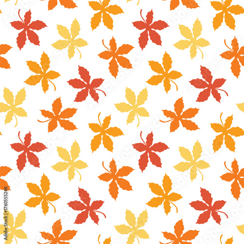 Hand drawn vector abstracts seamless autumn pattern for fabric
