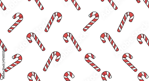 Festive candy cane pattern christmas holiday design sweet treat celebration repeating motif vector