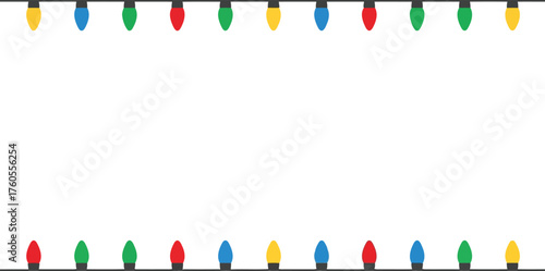 Festive holiday string lights border garland decoration christmas party celebration winter season vector