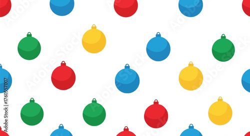 Seamless pattern of colorful christmas baubles festive holiday ornaments seamless design vector