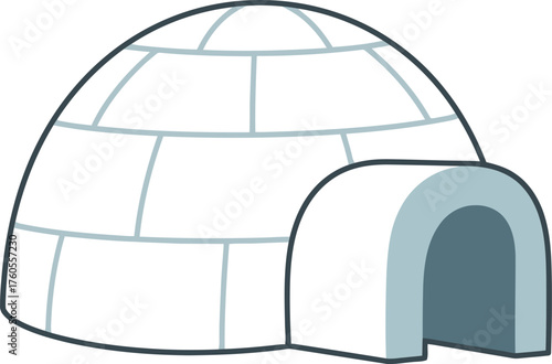 Simple igloo illustration arctic shelter arctic dwelling inuit home winter housing snow house vector
