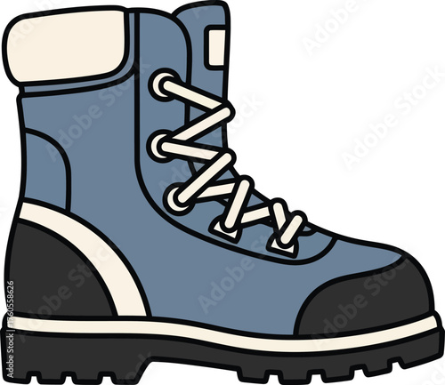 Warm winter snow boot icon for outdoor adventure and cold weather comfort vector