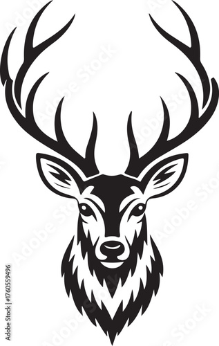Deer Head Silhouette Antlers Face Mammal Animal Forest Wildlife