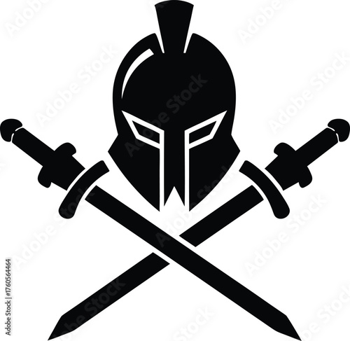 Warrior Helmet with Crossed Swords