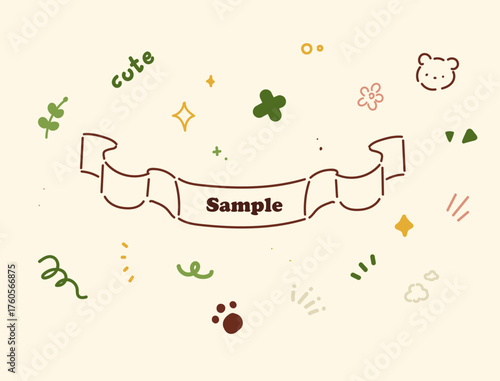 Cute item illustration set for gift, card, romantic decoration, etc. Isolated