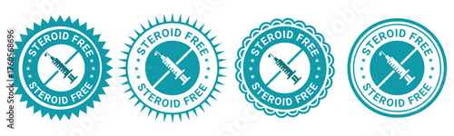 Steroid Free Badge Label Icon Design