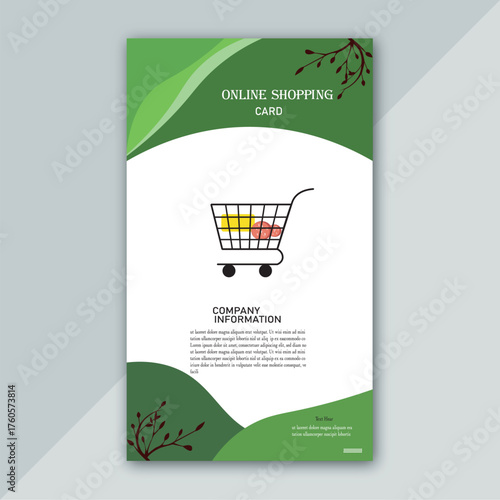 business online shopping card illustration flayer icon,