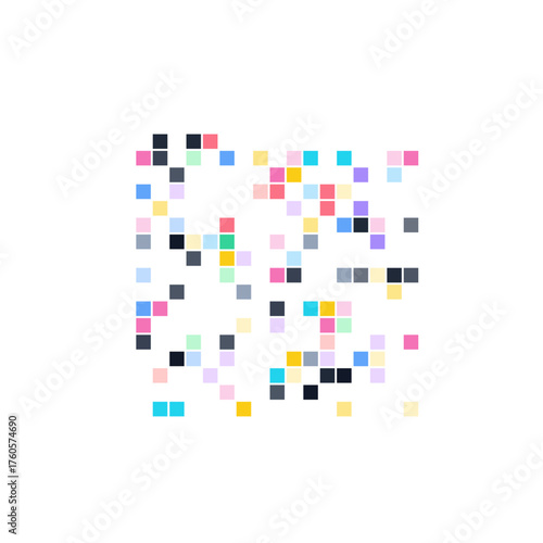 Art Pixel Tiles Glassmorphism Illustration