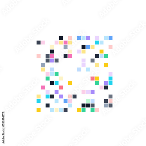 Art Pixel Tiles Glassmorphism Illustration