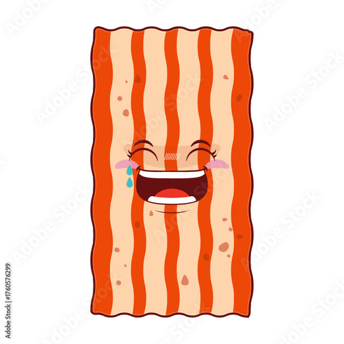 bacon fried laughing face cartoon cute