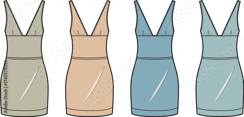 Fashionable Dresses Colorful Sleeveless Mini Dresses for Stylish Women