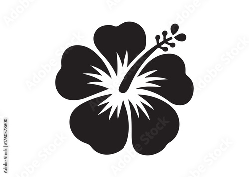 Hibiscus flower icon, Hibiscus flower solid vector