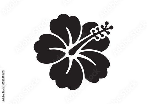 Hibiscus flower icon, Hibiscus flower solid vector