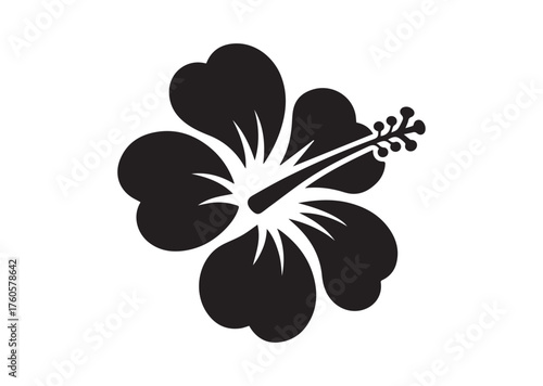 Hibiscus flower icon, Hibiscus flower solid vector