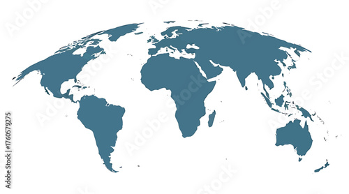 Vector art of world map showing continents and countries in a simple, minimalist style, perfect for educational materials, infographics, or travelrelated designs