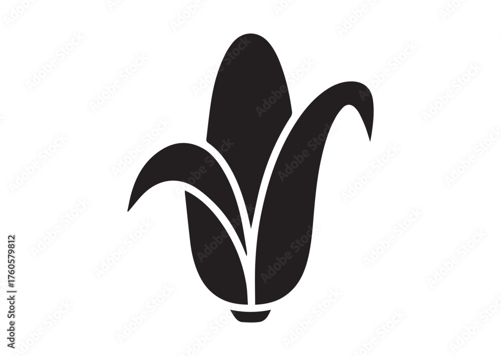 Fototapeta premium Corn with open husks icon, Corn with open husks solid vector