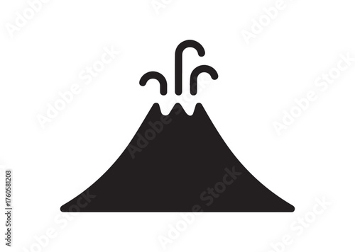 Volcano icon, Volcano solid vector