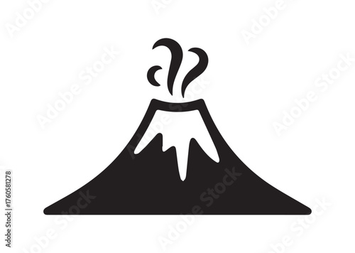 Volcano icon, Volcano solid vector