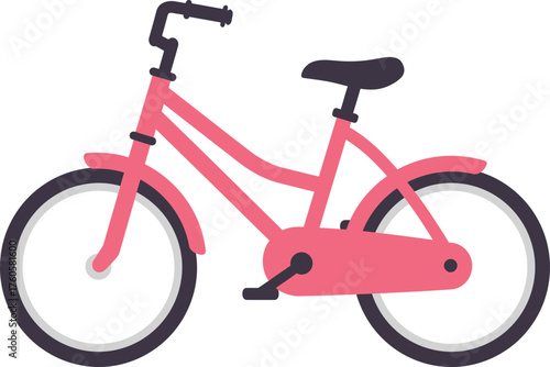 A charming and vibrant pink bicycle with a classic frame design and black wheels perfect for a leisurely ride