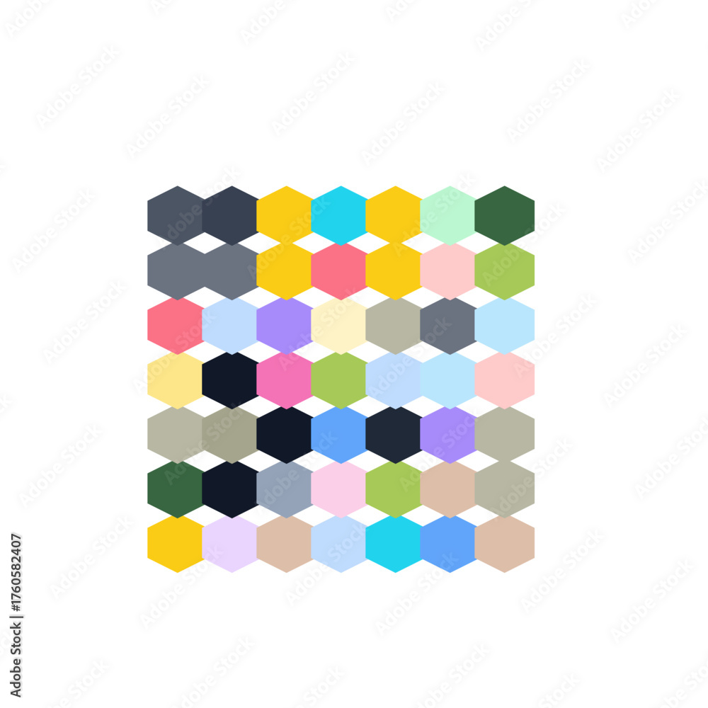 Obraz premium Isometric Grid Hex Art Glassmorphism