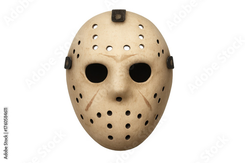 Character hockey mask representing horror, slasher movies, halloween costume, fear, and terrifying concepts on transparent background