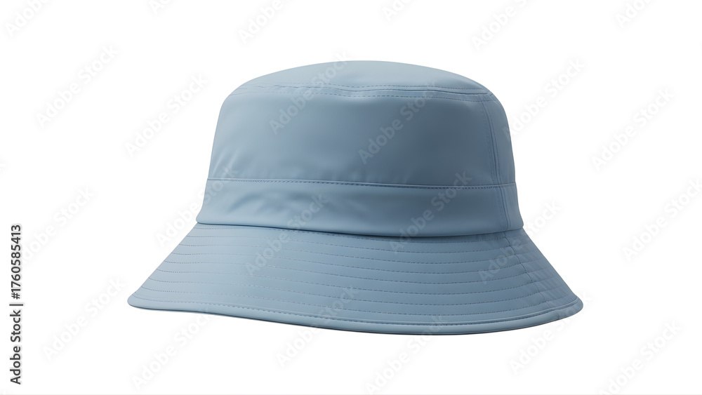 Fototapeta premium Buy light blue bucket hat for sun protection trendy fashion accessory summer style headwear online shop now on transparent background