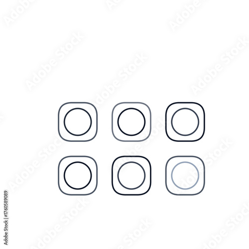 Mobile Icons Round Art Glassmorphism