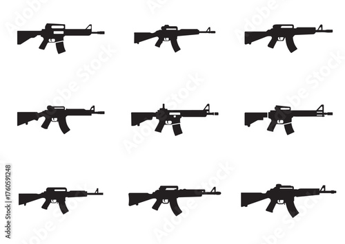 Assault rifle icon, Assault rifle vector
