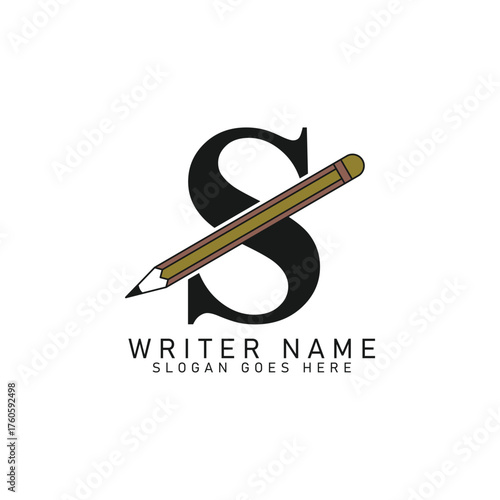 Letter S Pencil Logo Design. Alphabet S Lead Pencil Icon