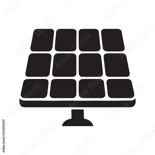 Solar panel solid icon for renewable energy green power and sustainable technology concept vector illustration of a photovoltaic cell for electricity generation