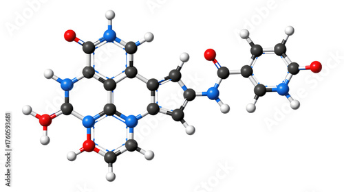 Midnight Blue Molecular Structure, Glossy 3D Realism Design Element with Transparent Background