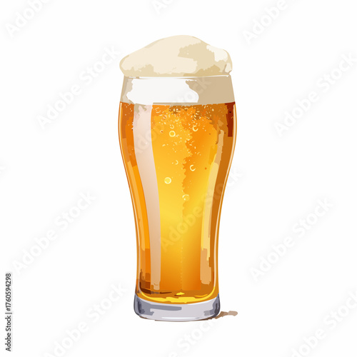 Ein klassisches Pintglas, gefüllt mit goldenem Bier und einer dichten, weißen Schaumkrone