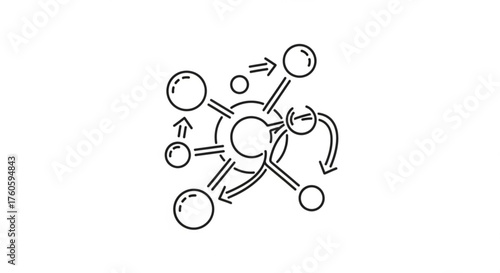 Abstract representation of network connections and data flow, illustrating communication and information exchange