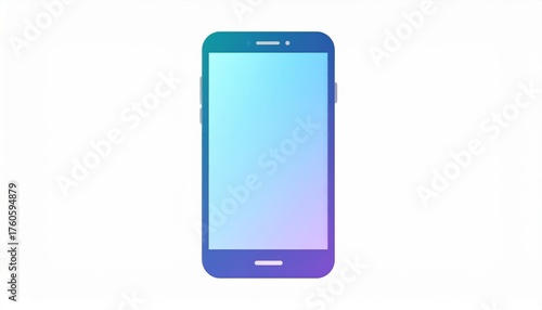 Gradient blue smartphone illustration with blank screen