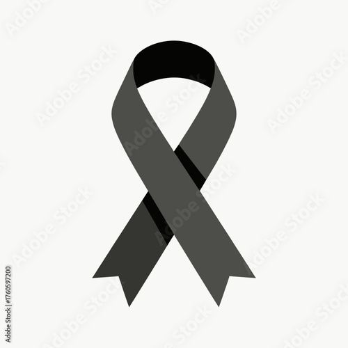 Black ribbon symbolizing mourning and remembrance of genocide victims