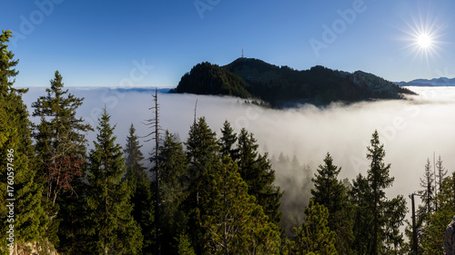 Island in inversion cloud cover