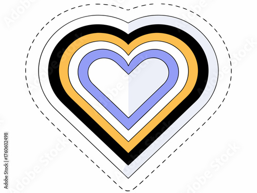 Heart within heart romantic illustration